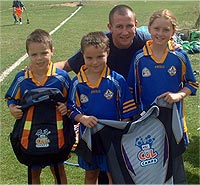 Kevin Madden presents new kits at Lisburn Cul Camp